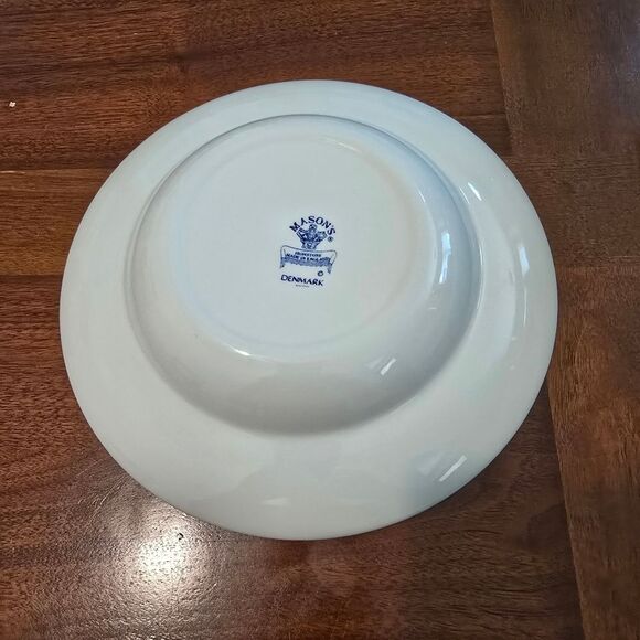 Vintage Mason Ironstone Denmark Blue and White Floral Deep Soup/pasta Plate Bowl - Picture 7 of 8